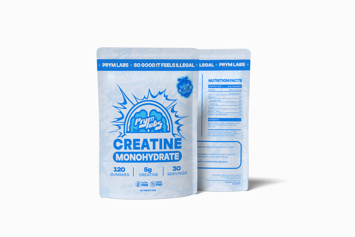 Empaque de Prym Labs Creatine Gummies con 120 gummies
